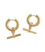 toggle hoop  gold plated hoop earring