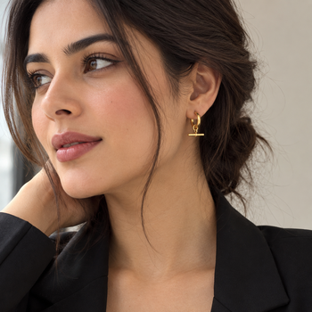 toggle hoop  gold plated hoop earring 2