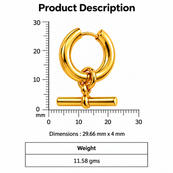 toggle hoop  gold plated hoop earring 3