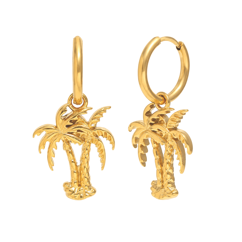 palm hoops gold plated hoop earring