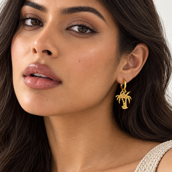 palm hoops gold plated hoop earring 2