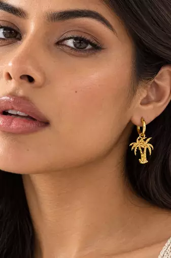 palm hoops gold plated hoop earring