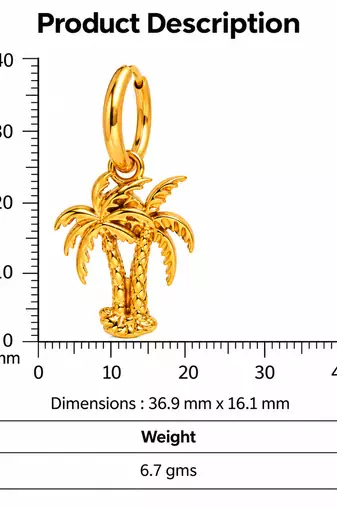 palm hoops gold plated hoop earring