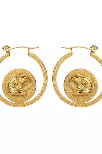 eagle hoops gold plated hoop earring