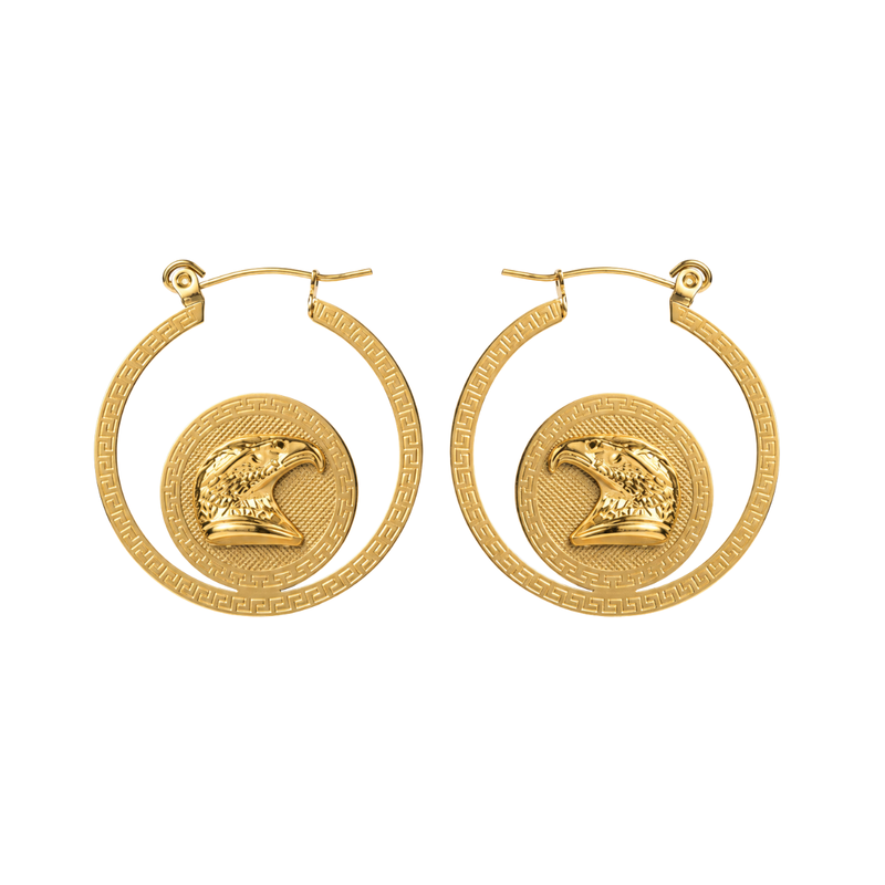 eagle hoops gold plated hoop earring