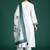 Off white embroidered pure cotton kurta trouser dupatta set