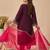 Purple embroidered liva kurta trouser dupatta set