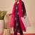 Purple embroidered liva kurta trouser dupatta set