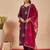 Purple embroidered liva kurta trouser dupatta set
