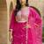 Pink embroidered silk kurta trouser dupatta set