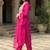 Pink embroidered silk kurta trouser dupatta set
