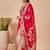 Pink embroidered silk kurta trouser dupatta set