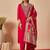 Pink embroidered silk kurta trouser dupatta set