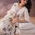 Cream embroidered silk kurta trouser dupatta set
