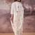 Cream embroidered silk kurta trouser dupatta set