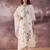 Cream embroidered silk kurta trouser dupatta set