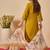 Mustard embroidered viscose rayon kurta trouser dupatta set