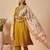Mustard embroidered viscose rayon kurta trouser dupatta set
