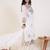 White embroidered pure cotton kurta trouser dupatta set