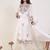 White embroidered pure cotton kurta trouser dupatta set