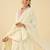 Off white embroidered pure cotton kurta trouser dupatta set