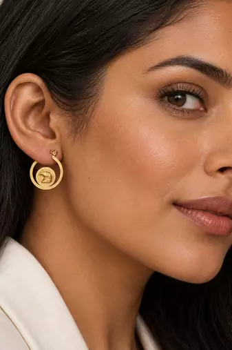 eagle hoops gold plated hoop earring