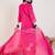 Pink embroidered viscose rayon kurta trouser dupatta set