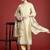 Yellow embroidered linen kurta trouser dupatta set