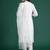 White printed silk kurta trouser dupatta set