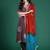 Multicolor printed pure cotton kurta trouser dupatta set