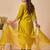 Green embroidered silk kurta trouser dupatta set