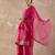Pink embroidered silk kurta trouser dupatta set
