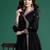 Black embroidered silk kurta trouser dupatta set