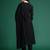 Black embroidered silk kurta trouser dupatta set