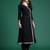 Black embroidered silk kurta trouser dupatta set