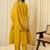 Yellow embroidered silk kurta trouser dupatta set
