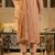 Peach embroidered silk kurta trouser dupatta set