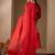 Red embroidered silk kurta trouser dupatta set