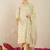 Off white printed pure cotton kurta trouser dupatta set