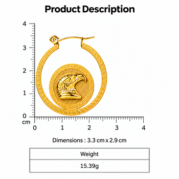 eagle hoops gold plated hoop earring 3