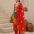 Multicolor printed georgette kurta trouser dupatta set