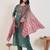 Green embroidered silk kurta trouser dupatta set