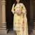 Yellow embroidered silk kurta trouser dupatta set