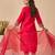 Pink embroidered silk kurta trouser dupatta set