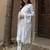 Blue embroidered pure cotton kurta trouser dupatta set