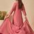Pink embroidered silk kurta trouser dupatta set