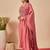 Pink embroidered silk kurta trouser dupatta set