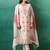 Cream embroidered silk kurta trouser dupatta set