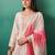 Cream embroidered silk kurta trouser dupatta set