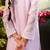 Purple embroidered pure cotton kurta trouser dupatta set